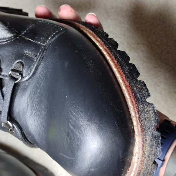 Wolverine 1000 Mile men's black leather & gray wool ankle boots. Mint. Size 11.5 - Picture 11 of 16